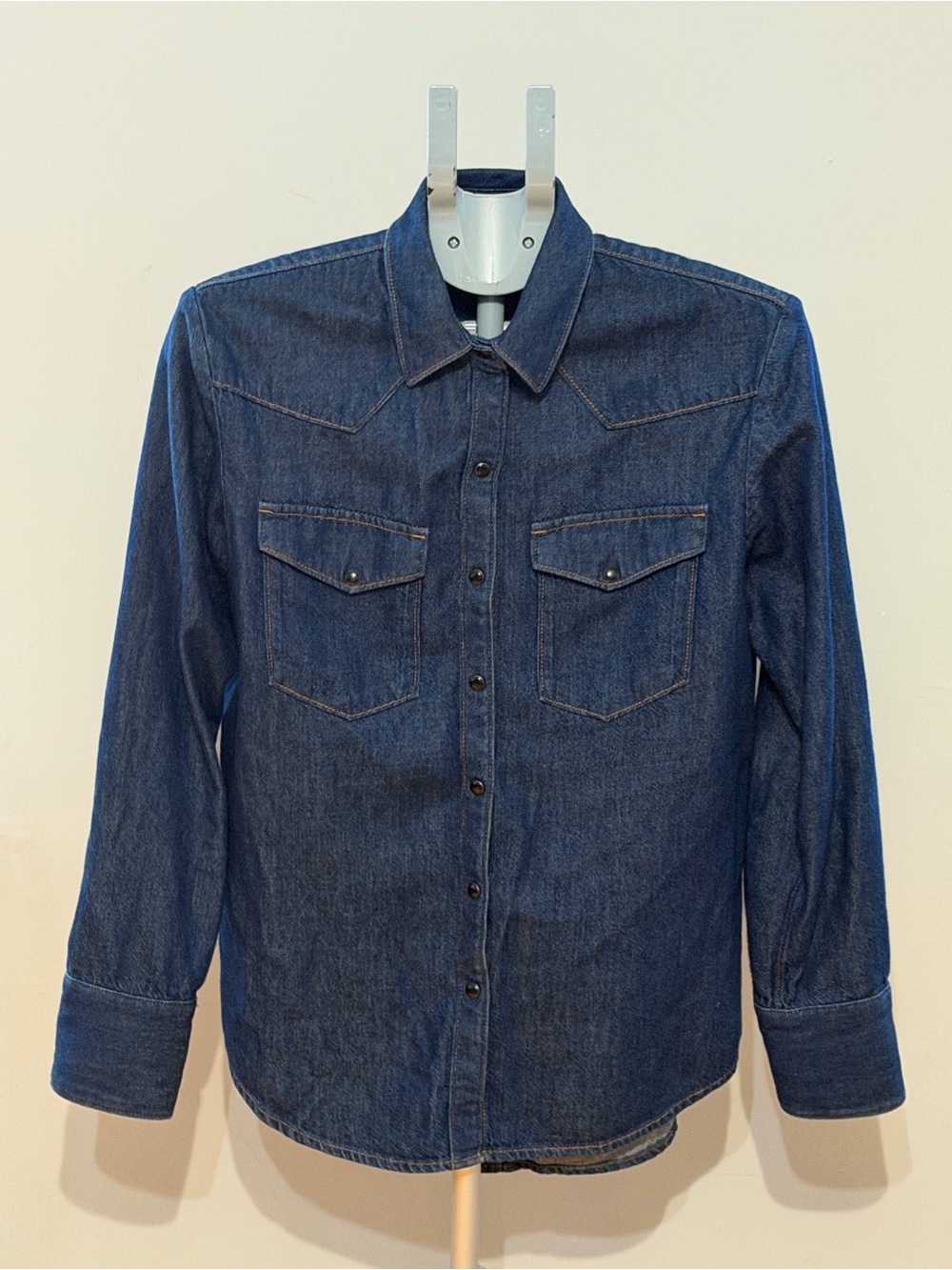 Rag & Bone Women’s Blue Denim Western Snap Shirt Size M Excellent Condition - Picture 6 of 13